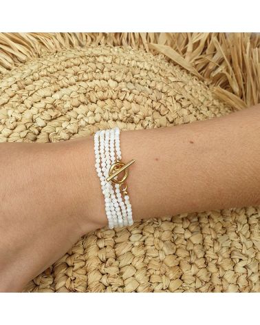 bracelet multi tour nacre