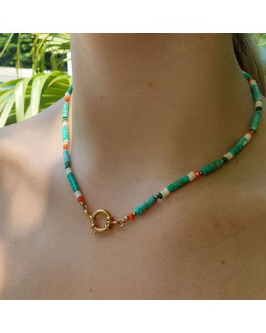 collier surfeur turquoise