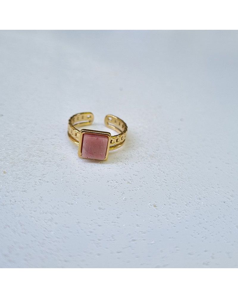 bague pierre opale rose