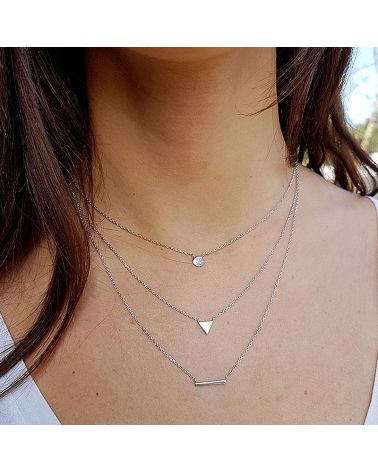 Multirang Argent Massif Collier Multiple Argent Collier Multi Rangs