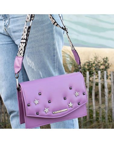 sac stardust cuir lilas