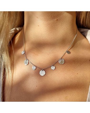 collier argent pastilles