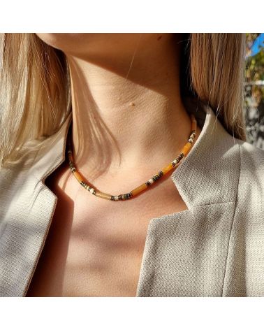 collier agate orange