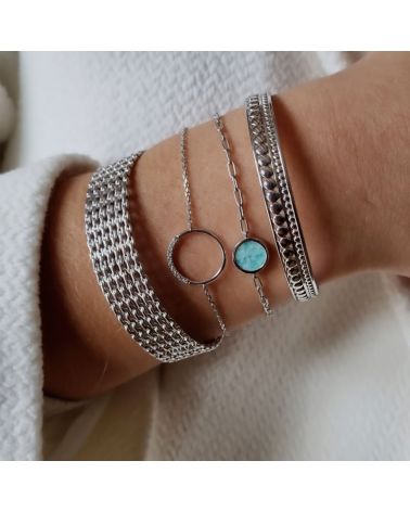 bracelet argent amazonite