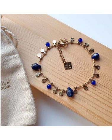 bracelet pampilles lapis lazuli