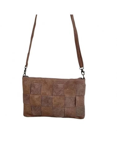 sac pochette tresse taupe