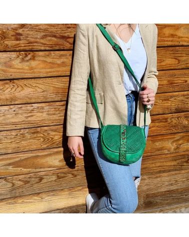 sac georgia cuir vert