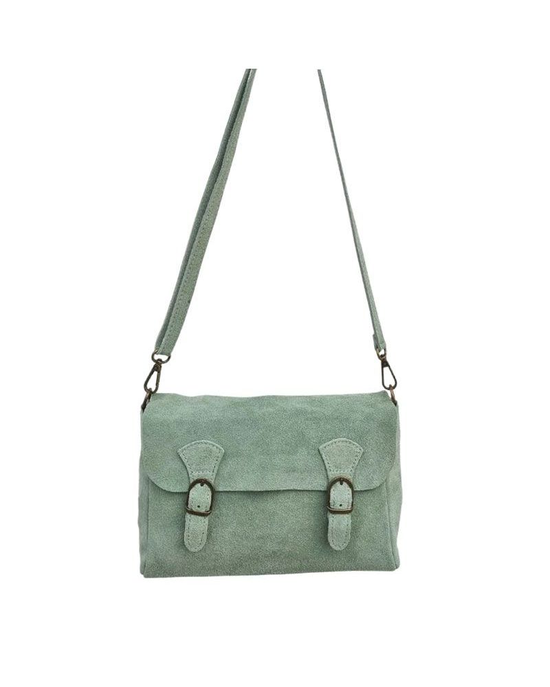 sac bandoulière double boucle vert amande