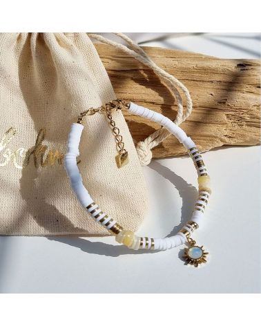 bracelet surf opal blanc