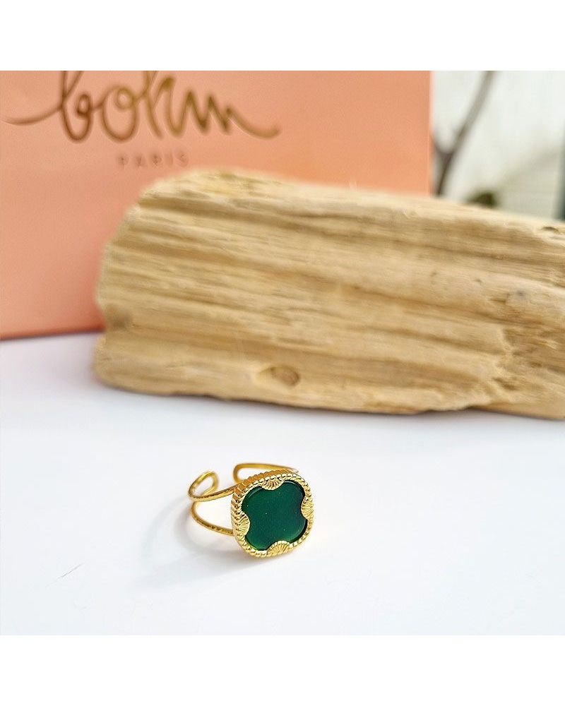 bague pierre agate verte bohm