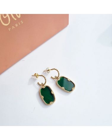 boucles zelda agate verte