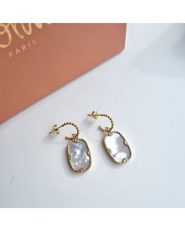 boucles d'oreilles nacre