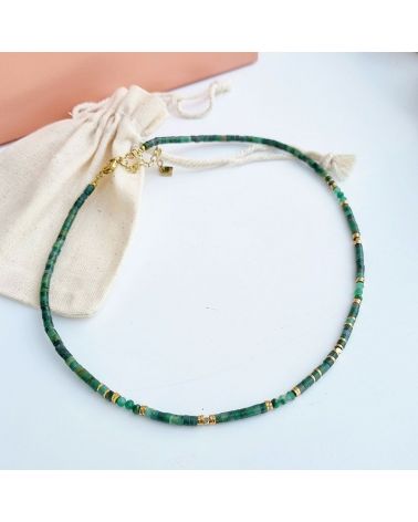 collier jaspe vert agate verte