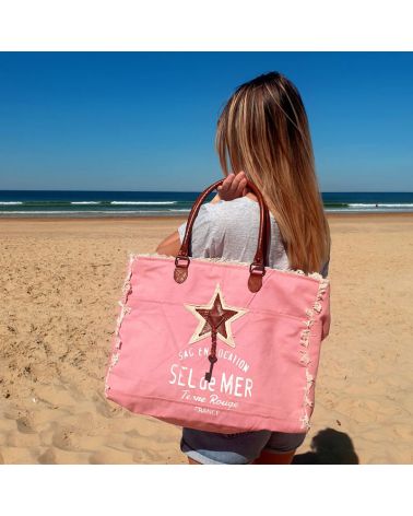 sac de plage sel de mer rose