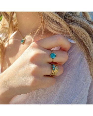 bague pierre amazonite