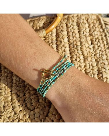 bracelet multiple tours turquoise