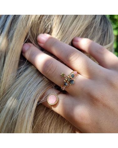 bague pierre rhodonite