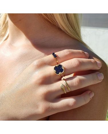 bague pierre de sable bleu