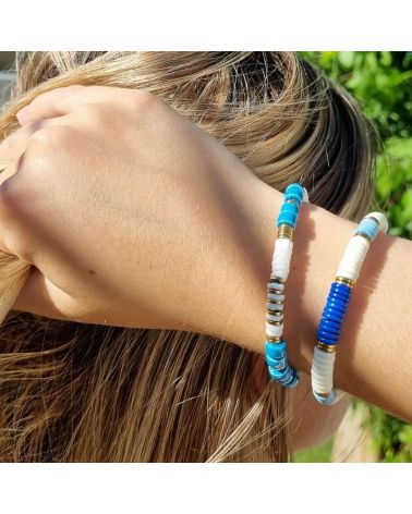 bracelet heishi bleu