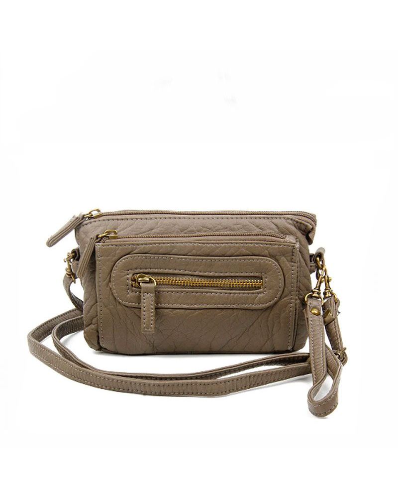 Mini Sac Anita Taupe, Cuir Vegan