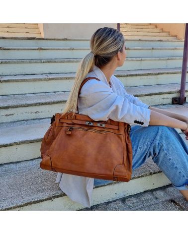 Sac de Cours en Cuir et en Daim