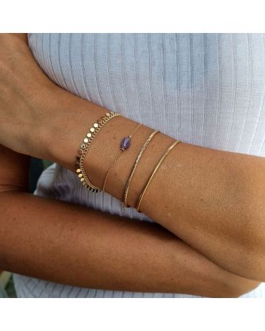 bracelet or pierre amethyste