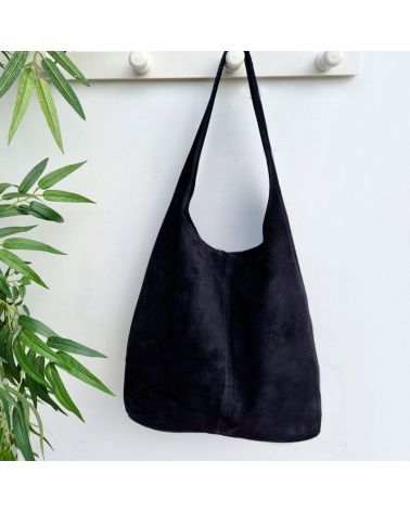 sac hobo daim noir