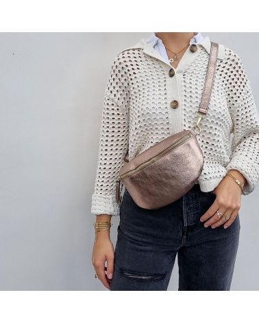 sac banane cuir métallisé