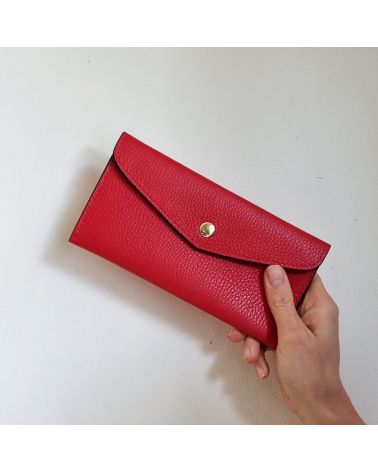 porte cartes cuir rouge