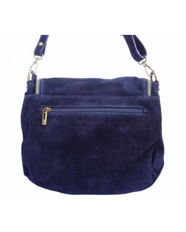 Sac besace marine en cuir souple pour femme