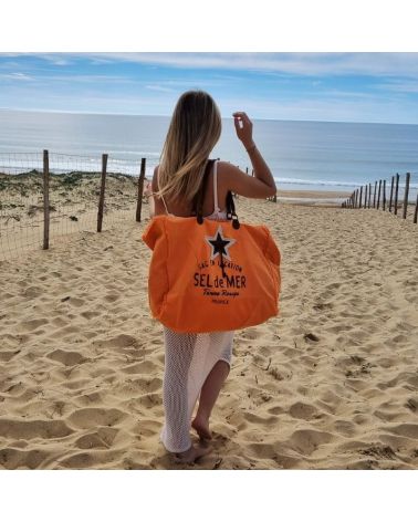 Sac cabas plage Sel de Mer Orange