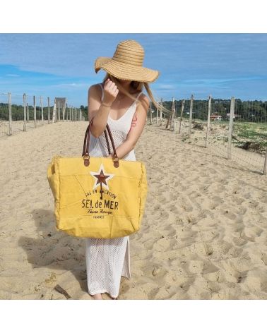 sac plage xl jaune