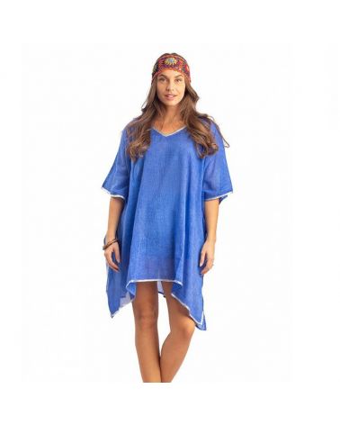 caftan de plage bleu royal