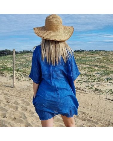 chemise de plage oversize bleu