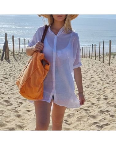 chemise de plage oversize blanc
