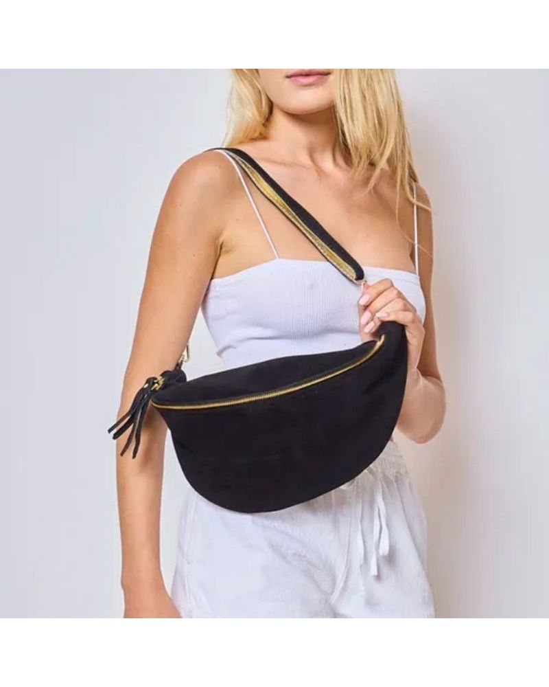 sac banane XL daim noir