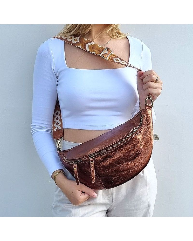 sac banane xl cuir cuivre