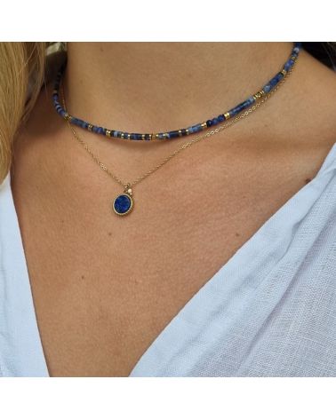 collier pendentif lapis lazuli