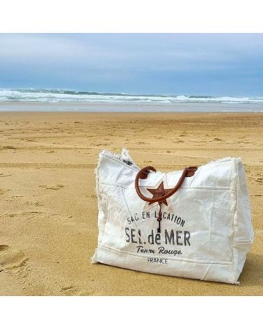 sac de plage sel de mer blanc