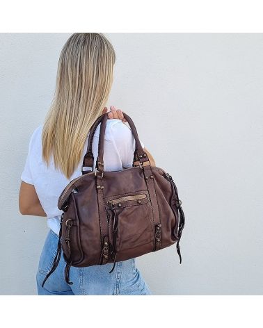 Sac de Cours en Cuir et en Daim