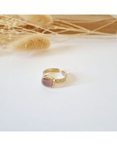 bague pierre quartz fraise