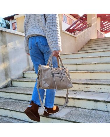 Sac Ciara daim beige Made in Italy Zosha Collection