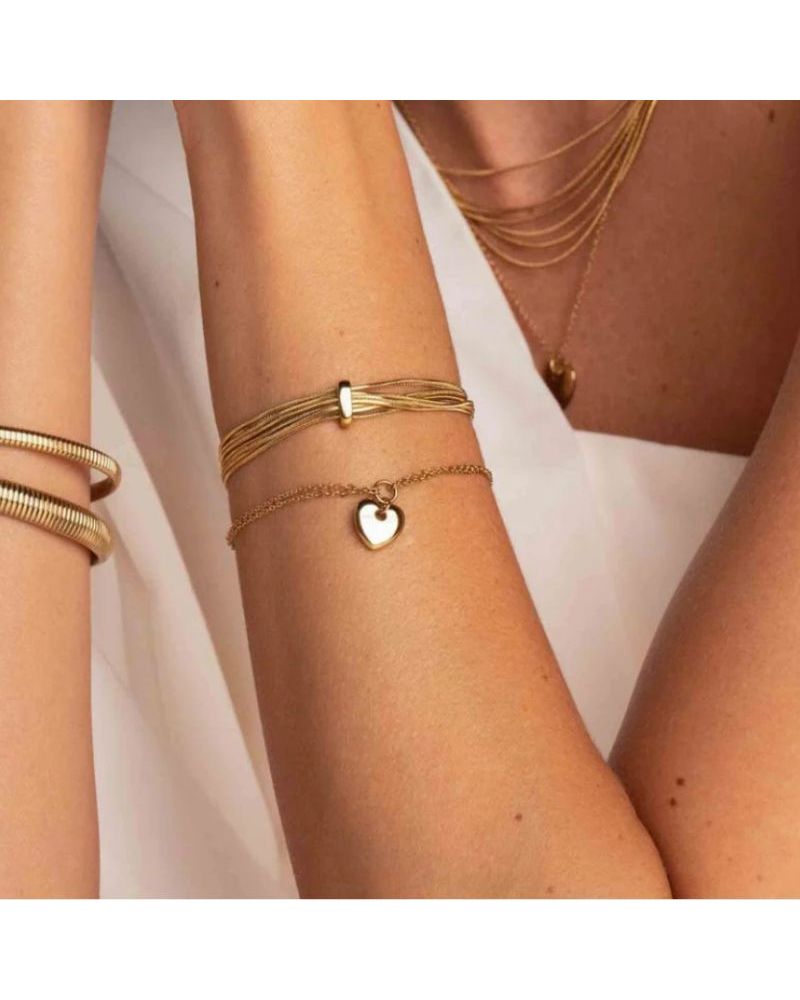 bracelet acier pendentif coeur à offrir à celle qu'on aime ou maman adorée