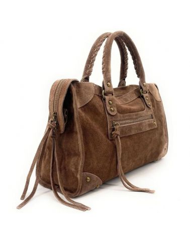Sac Ciara daim taupe Made in Italy Zosha Collection