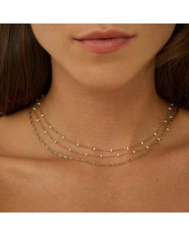 collier multirang perles blanches
