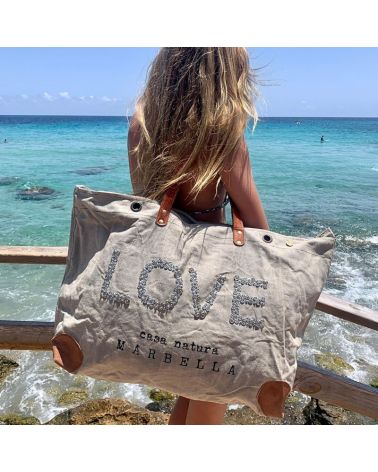 sac de plage XXL brodé LOVE