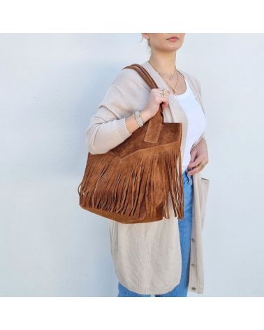 Sac cabas daim beige hotsell