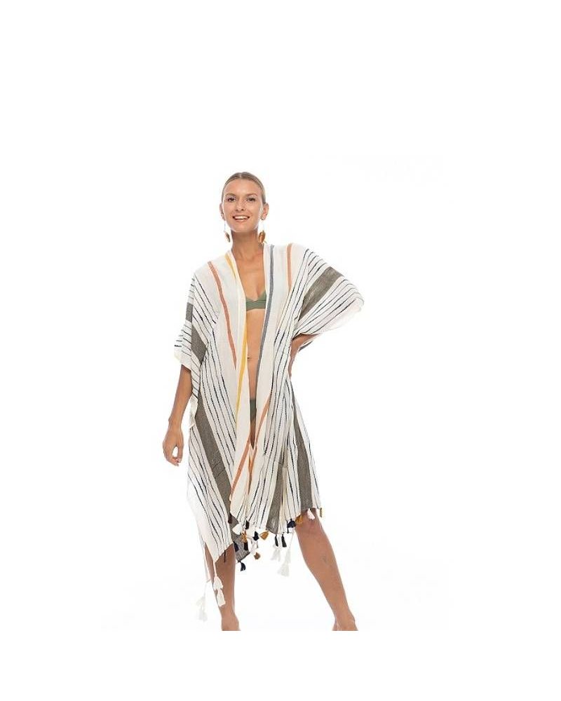 kimono de plage coton bio palme paris