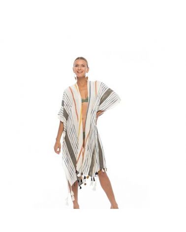 kimono de plage coton bio palme paris