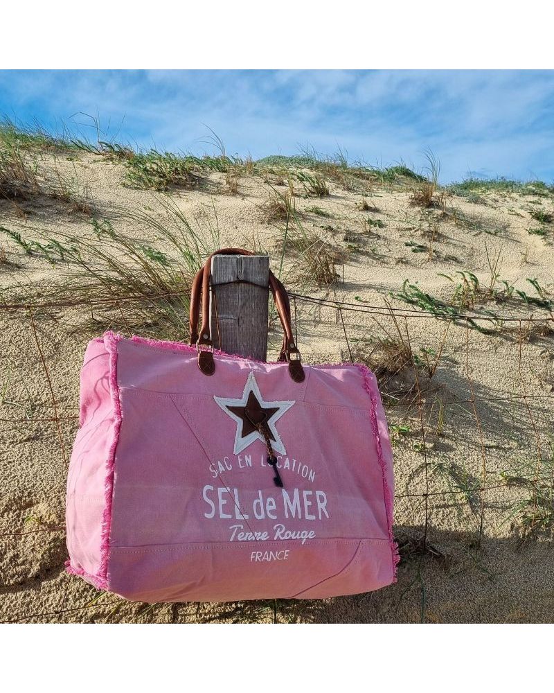 sac de plage xl sel de mer rose